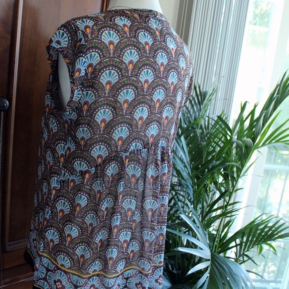 DR2 Sheer Cap Sleeve Blouse with Tassel Detail SZ US M - Picture 7 of 11